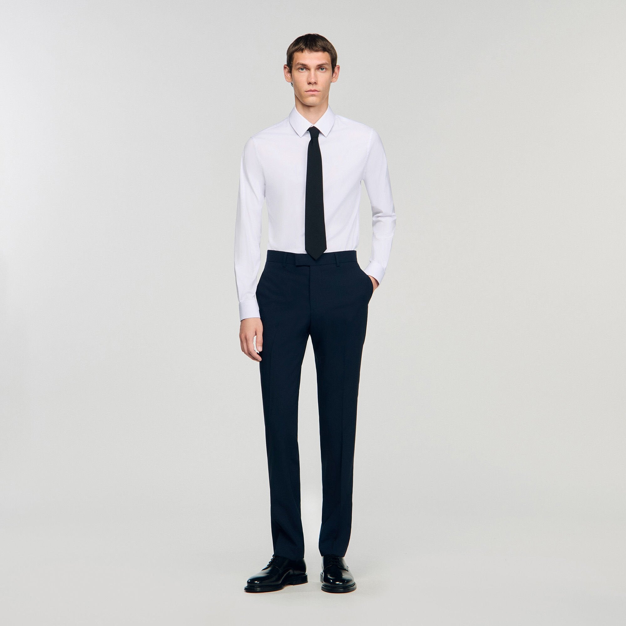 Sandro / Wool suit trousers Navy Blue