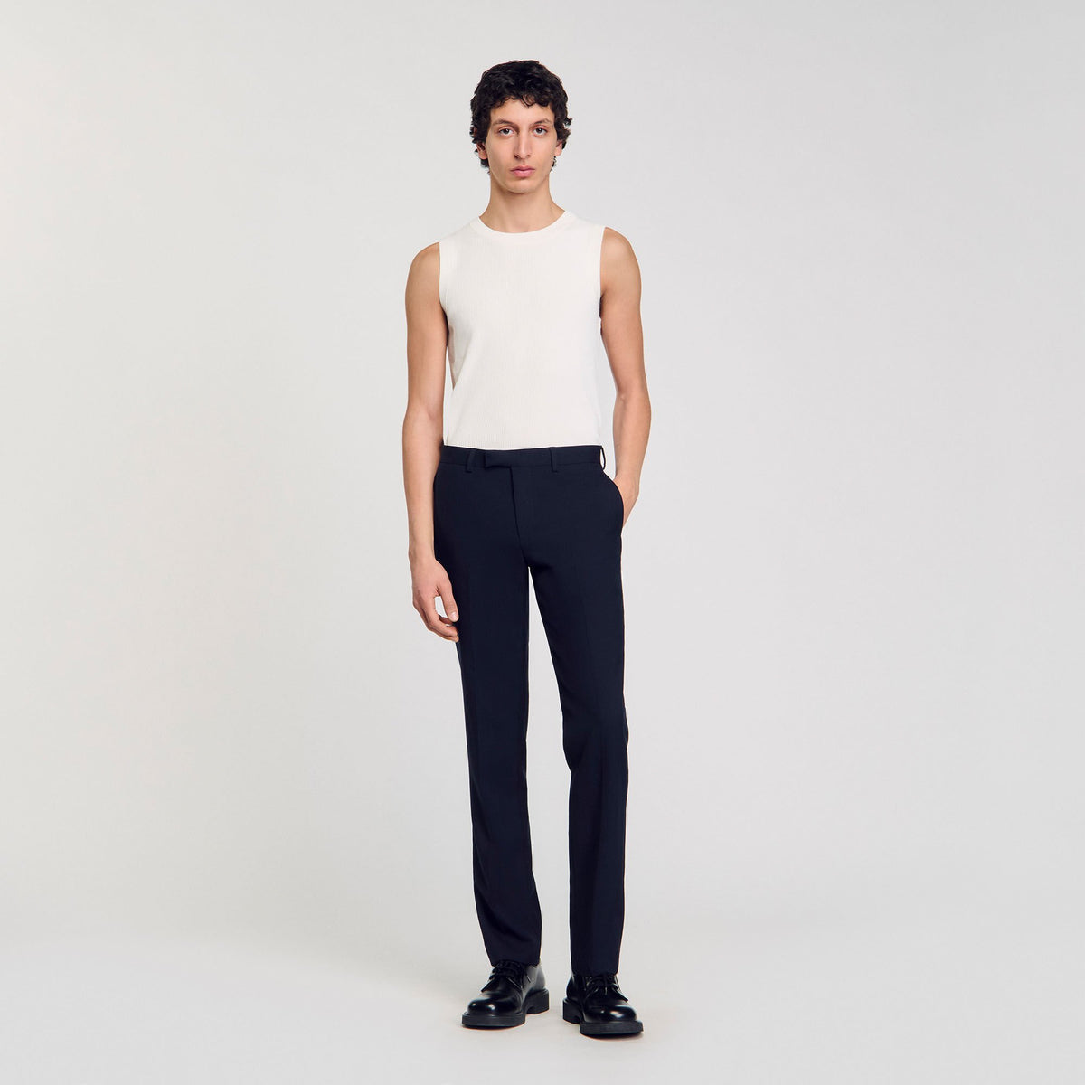 Sandro / Wool suit trousers Navy Blue