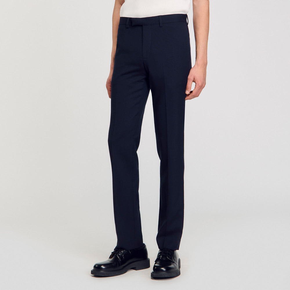 Sandro / Wool suit trousers Navy Blue