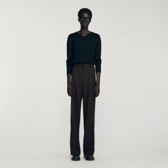 Sandro / Wool suit trousers Chocolate