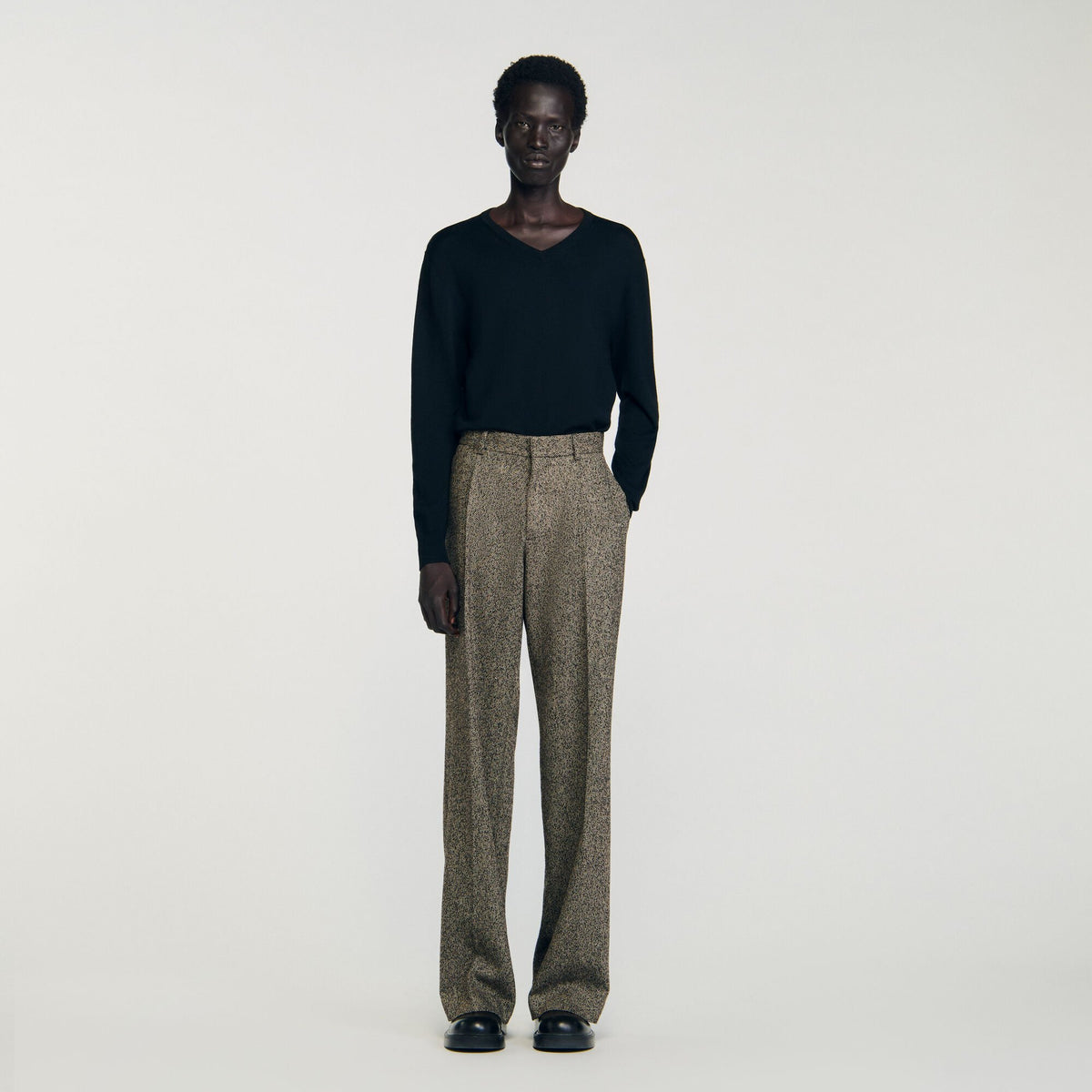 Sandro / Wide-leg suit trousers String Chine
