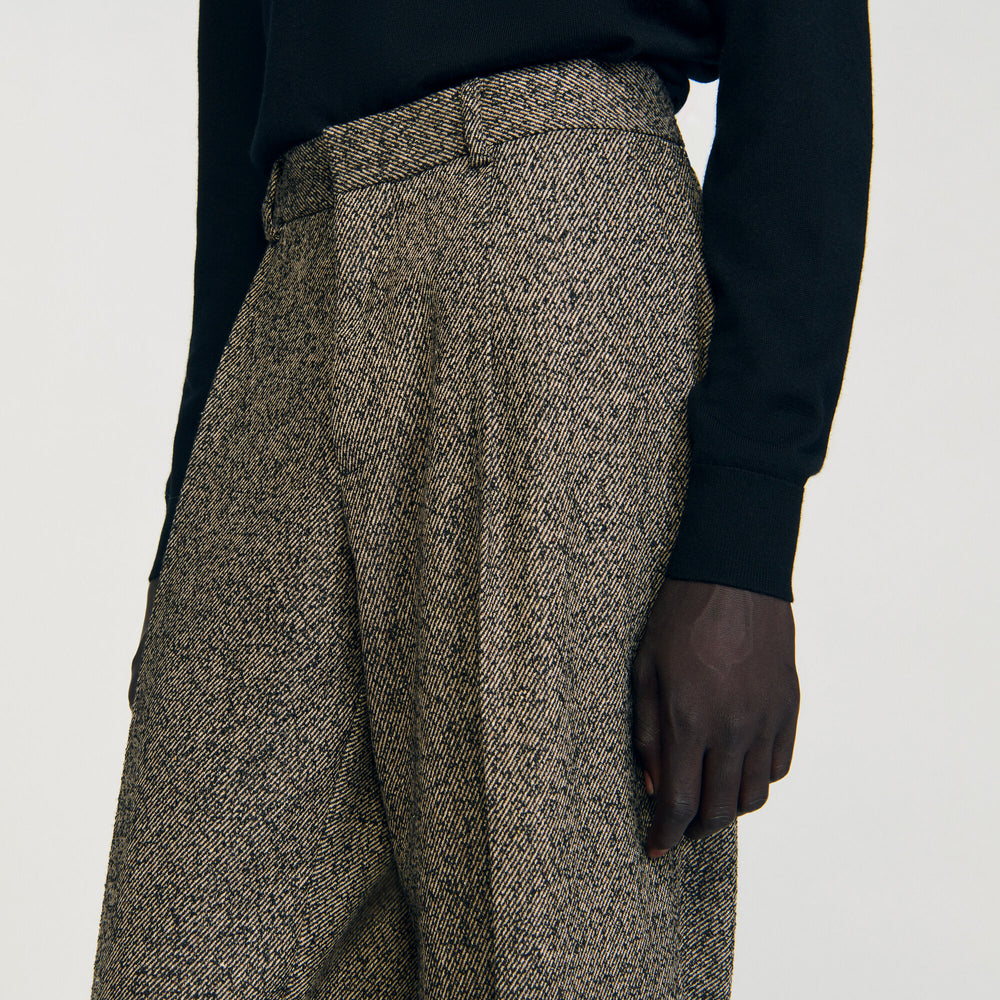 Sandro / Wide-leg suit trousers String Chine