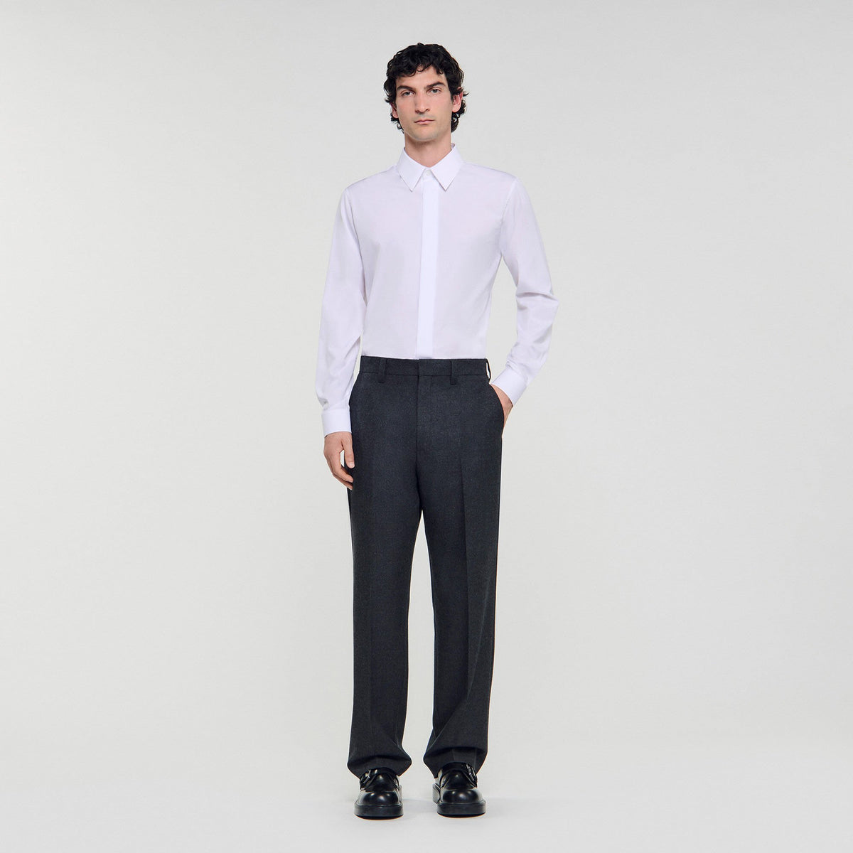 Sandro / Wool suit trousers Heather Charcoal