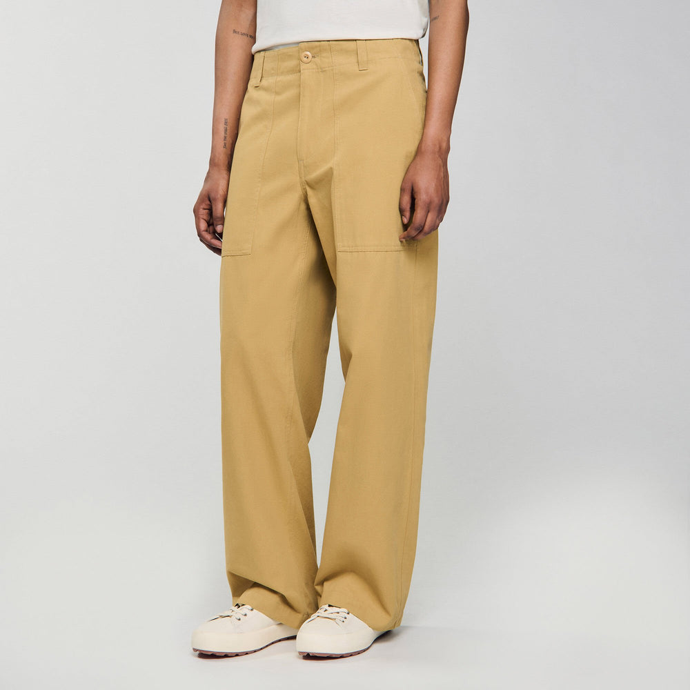 Sandro / Wide-leg cotton trousers Ocher Yellow