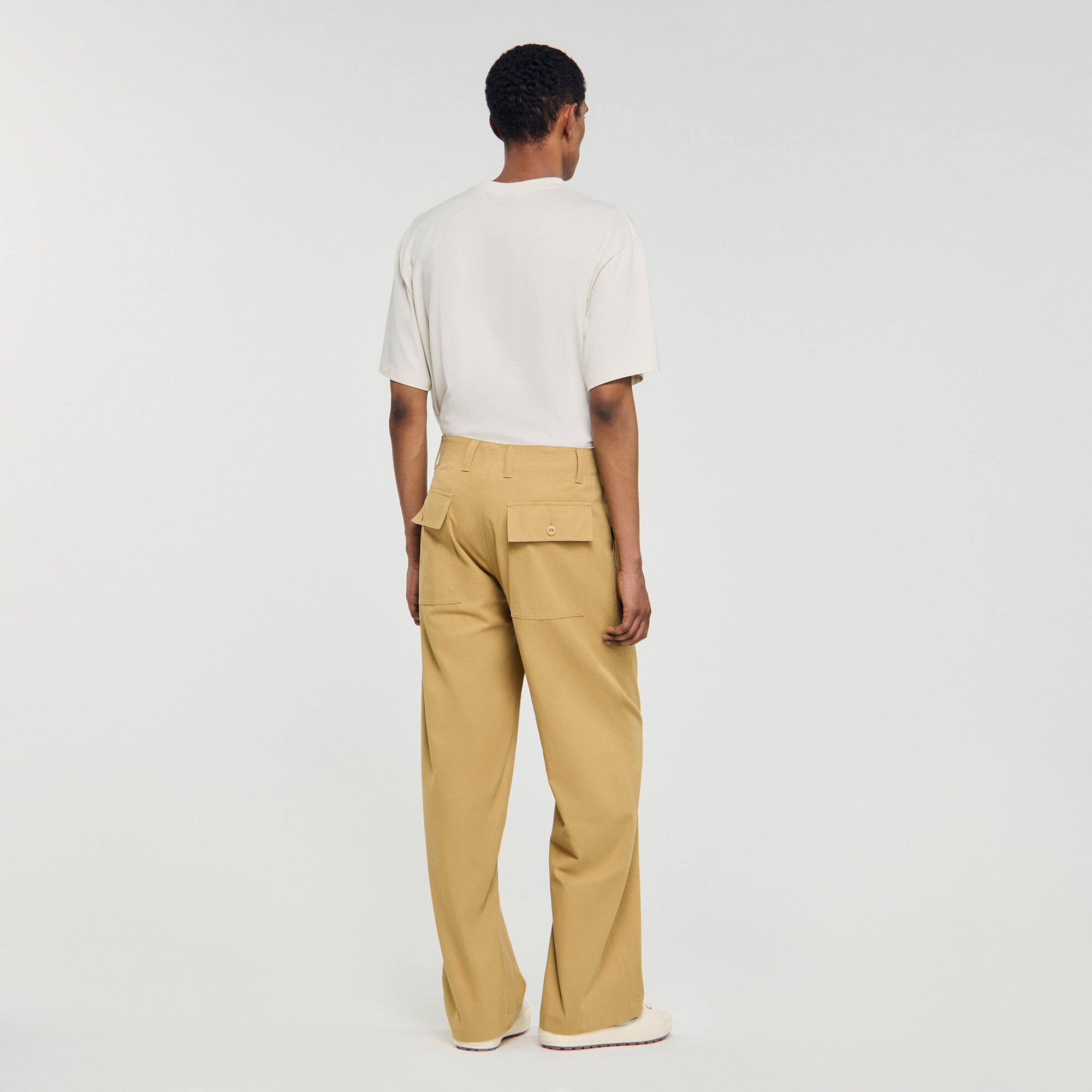 Sandro / Wide-leg cotton trousers Ocher Yellow