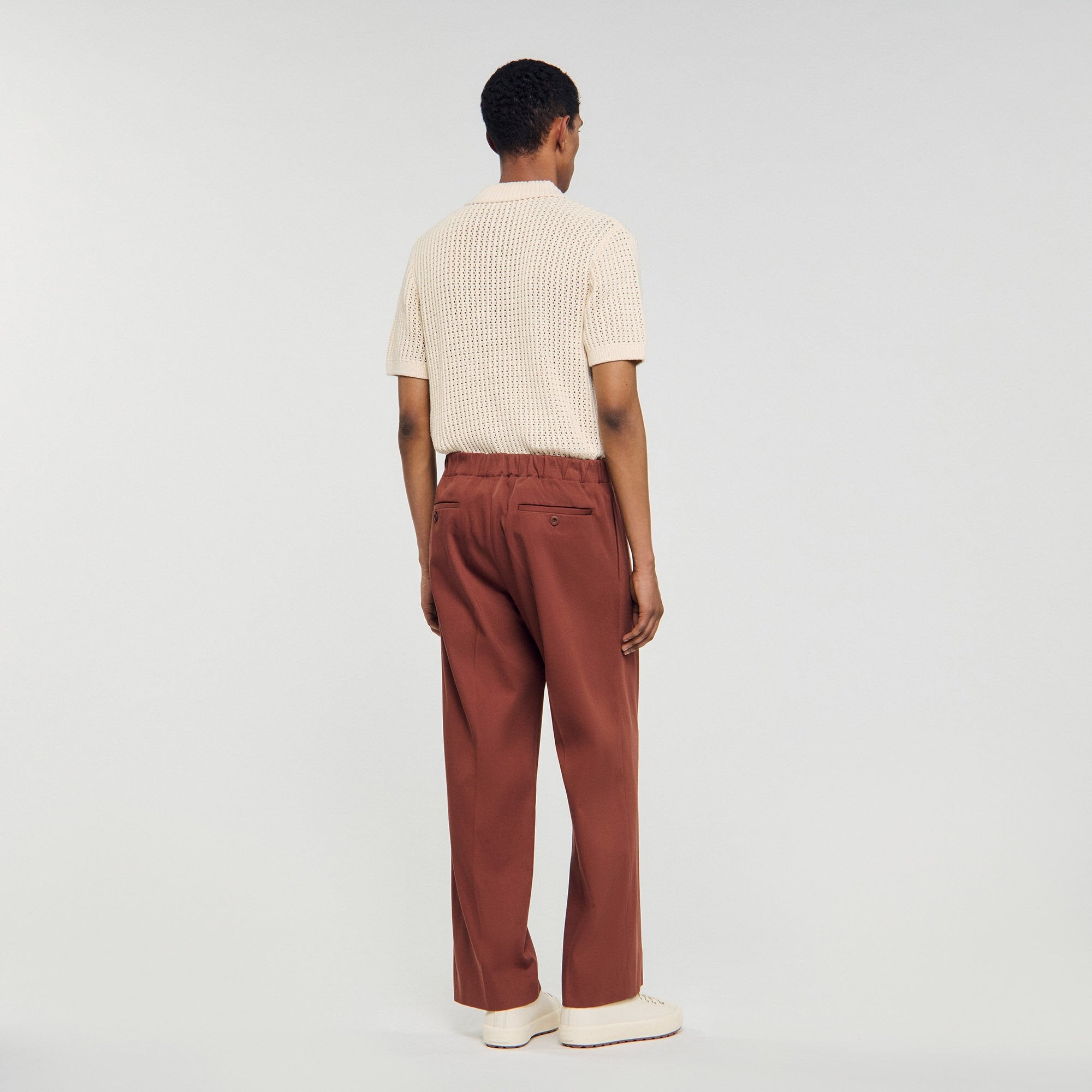 Sandro / Elasticated wide-leg cotton trousers Terra