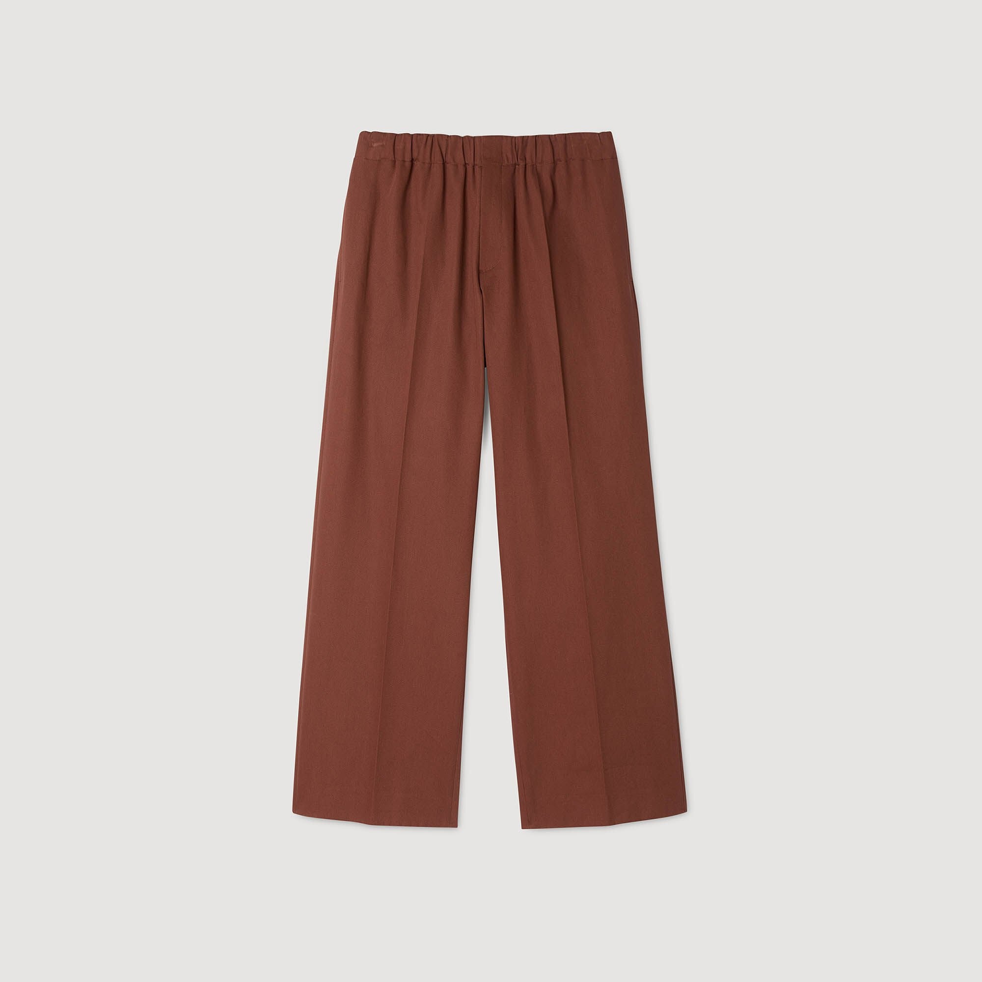 Sandro / Elasticated wide-leg cotton trousers Terra