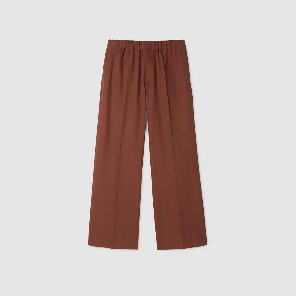 Sandro / Elasticated wide-leg cotton trousers Terra