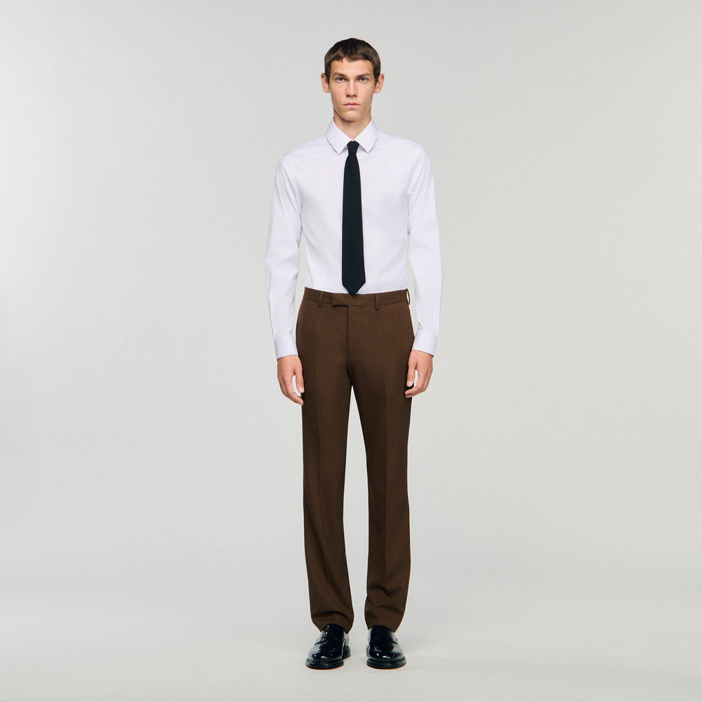 Sandro / Wool trousers Tobacco Brown