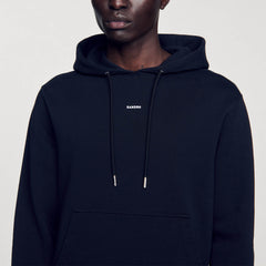 Sandro / Embroidered hoodie Black
