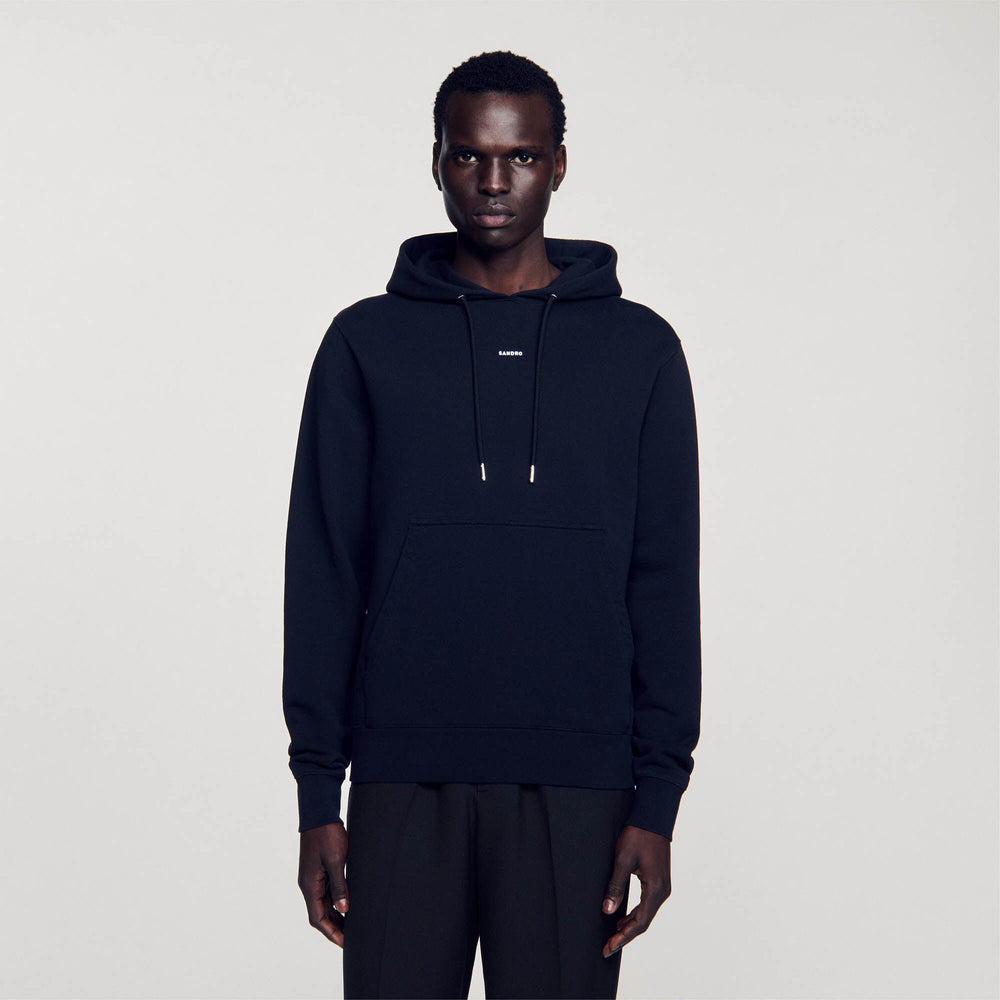 Sandro / Embroidered hoodie Black