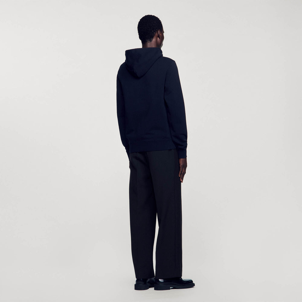 Sandro / Embroidered hoodie Black