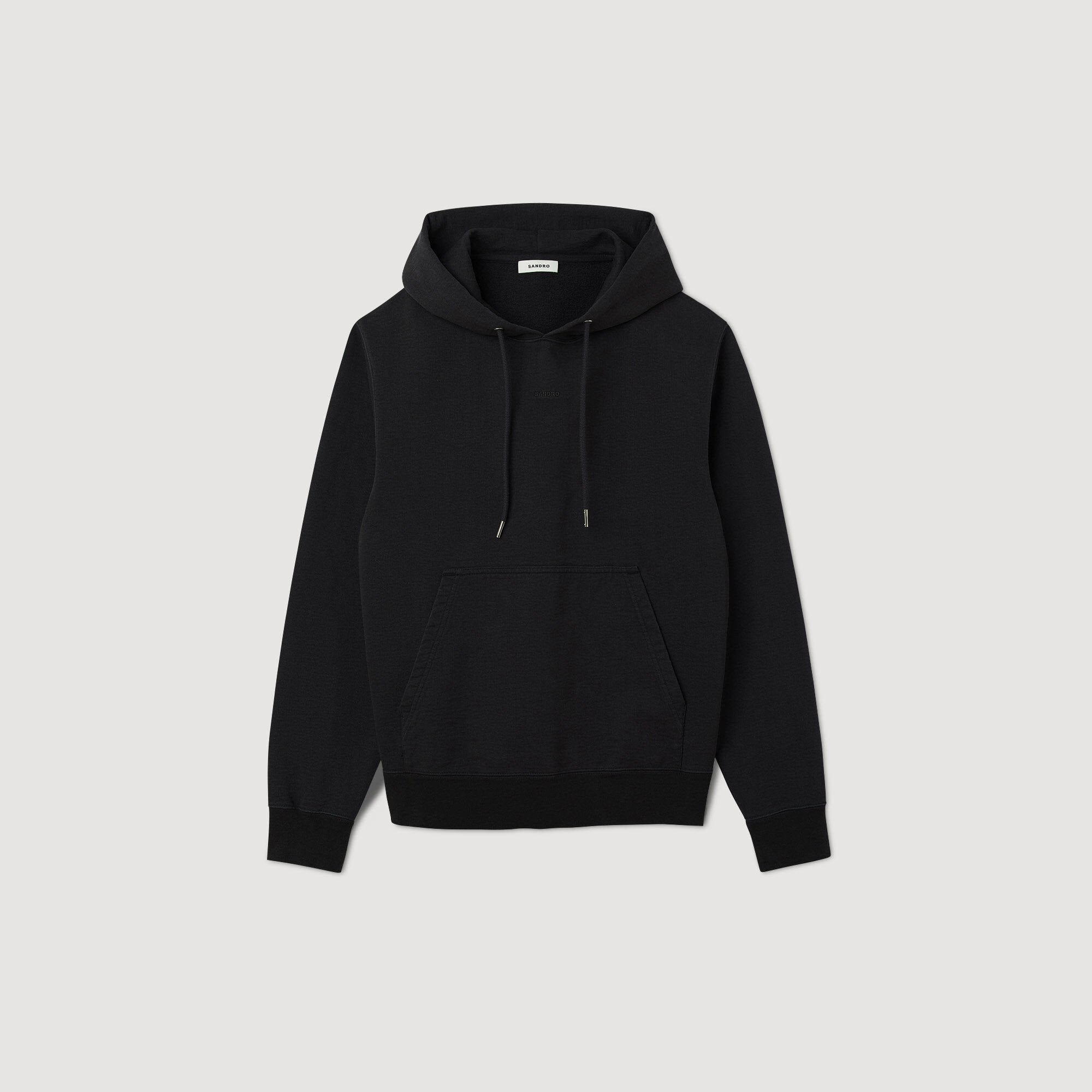 Sandro / Embroidered hoodie Black