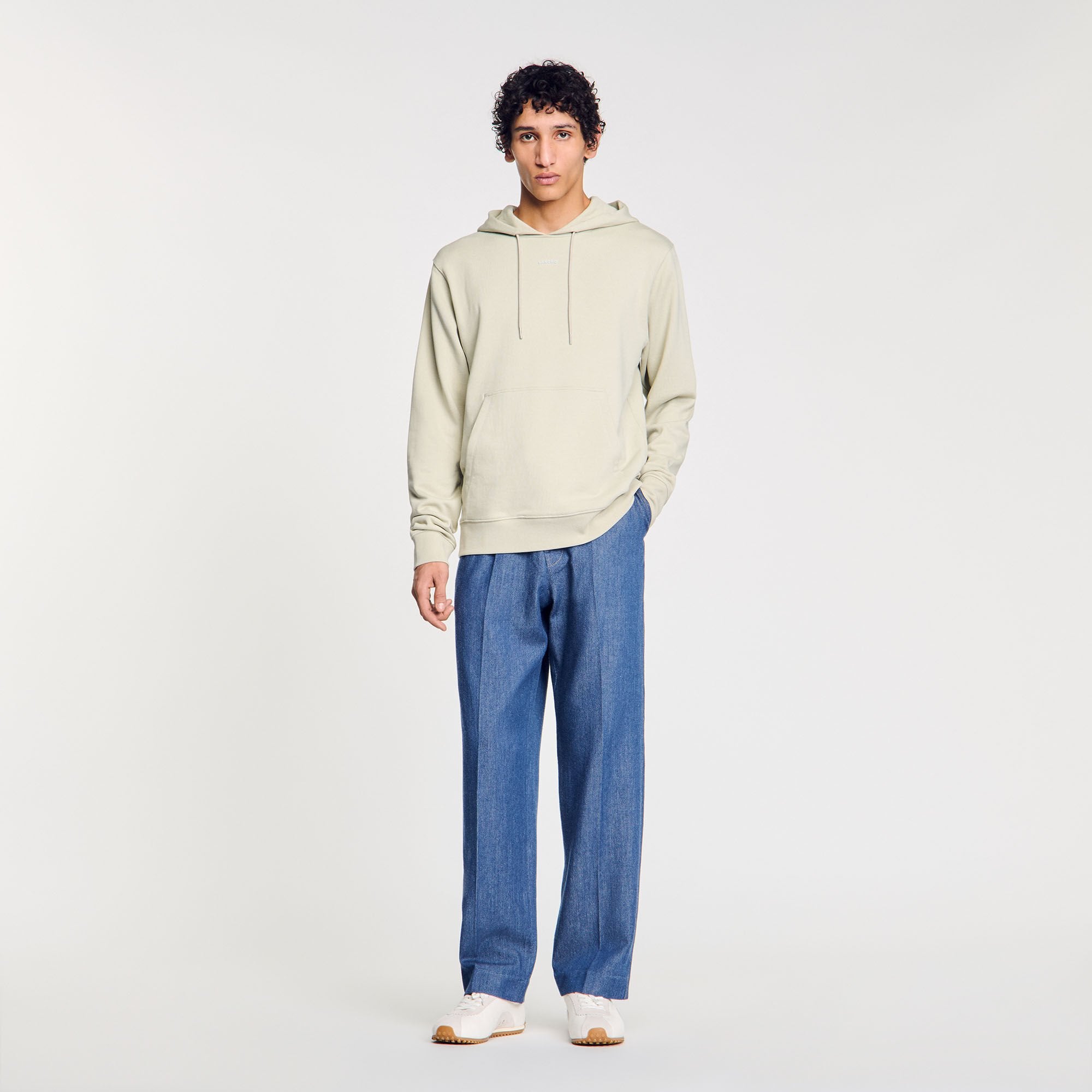 Sandro / Logo hoodie Light Kaki.