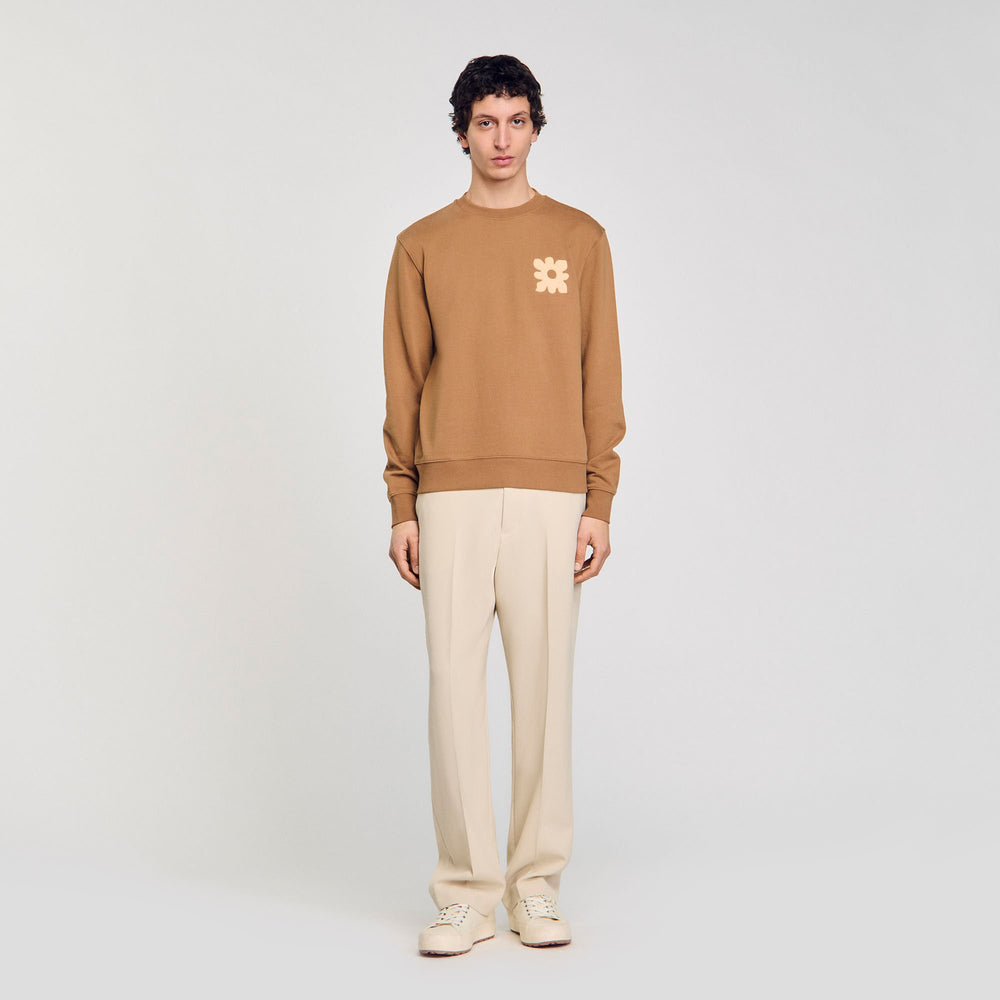Sandro / Sweatshirt with flower patch Nut