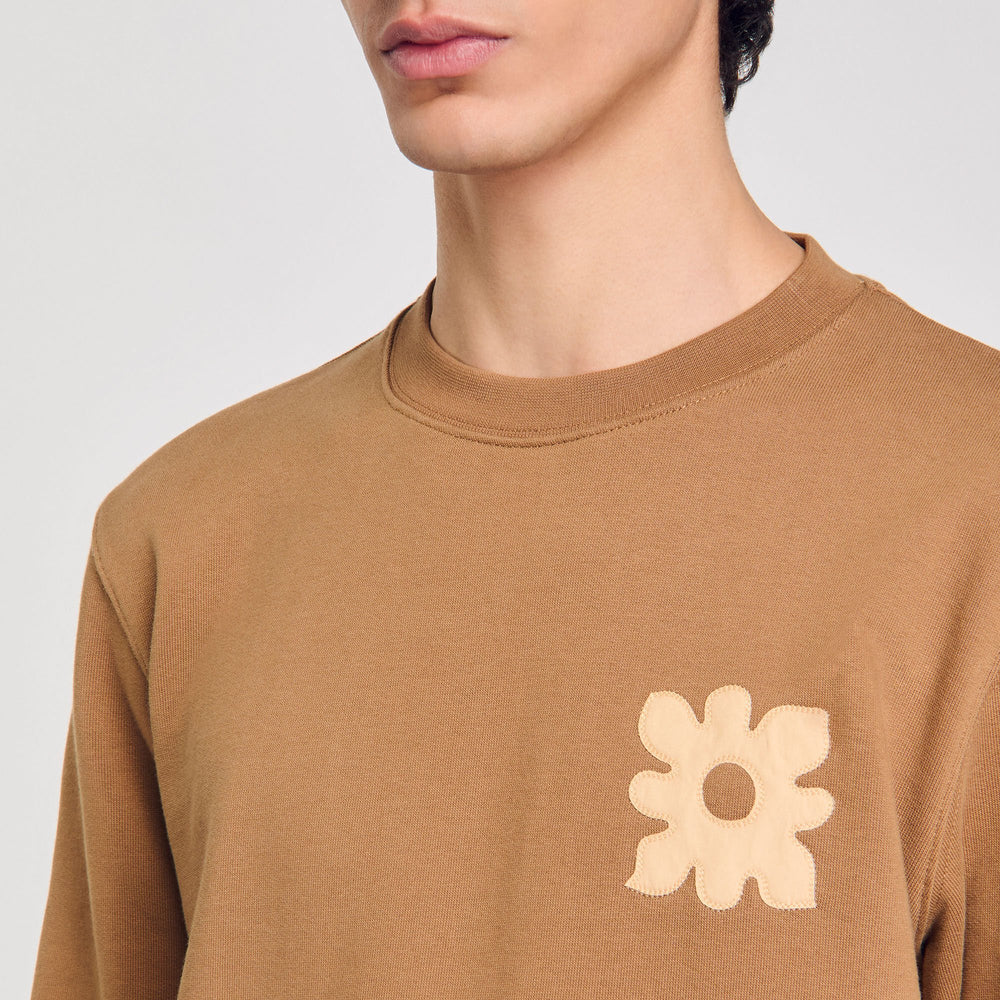 Sandro / Sweatshirt with flower patch Nut