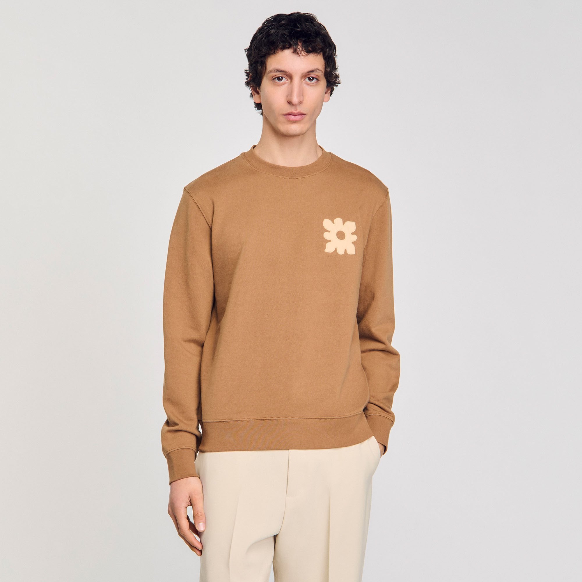Sandro / Sweatshirt with flower patch Nut