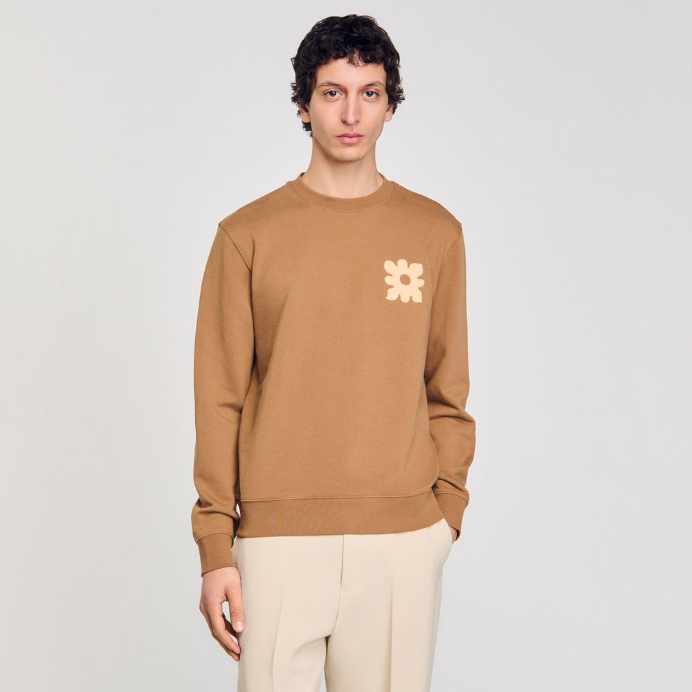 Sandro / Sweatshirt with flower patch Nut