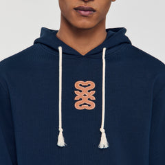 Sandro / Leather patch sweatshirt Navy Blue