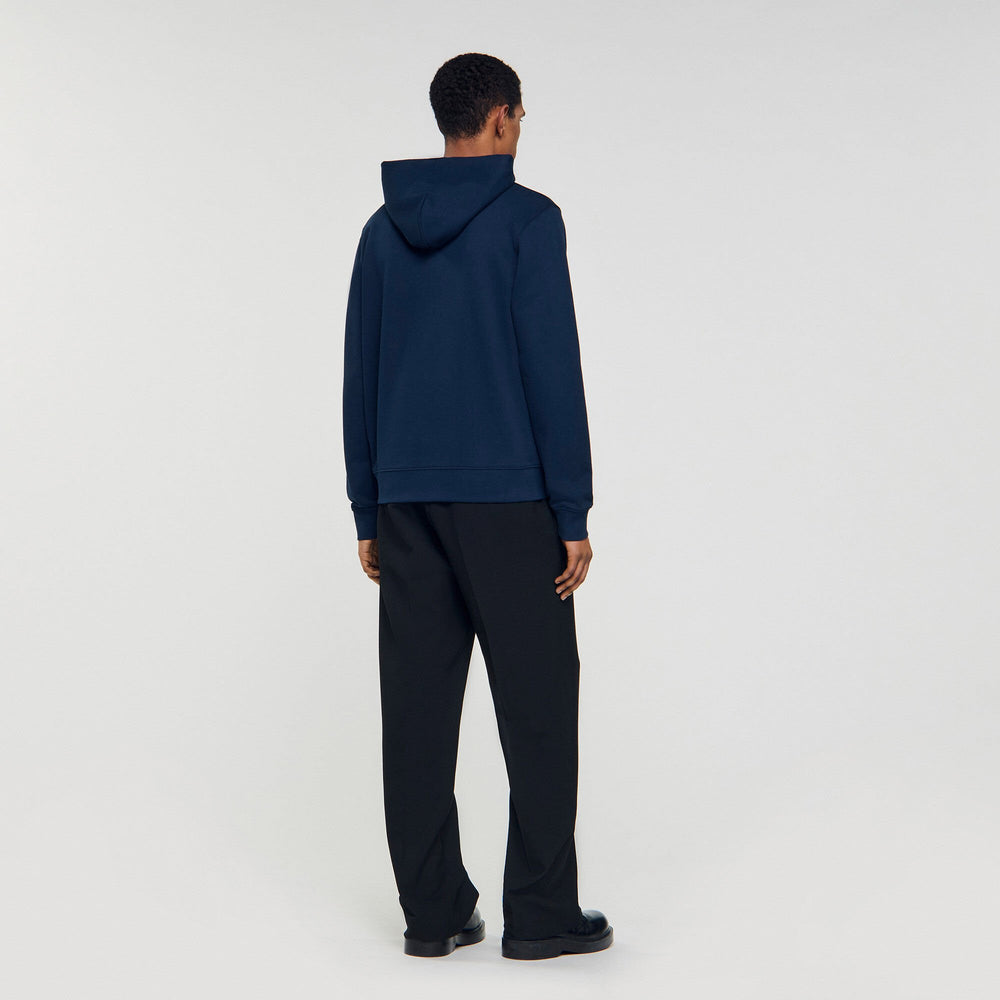 Sandro / Leather patch sweatshirt Navy Blue