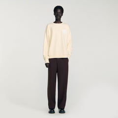 Sandro / Sweatshirt with flower patch Butter Cream