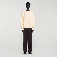 Sandro / Sweatshirt with flower patch Butter Cream