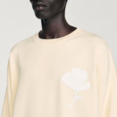 Sandro / Sweatshirt with flower patch Butter Cream