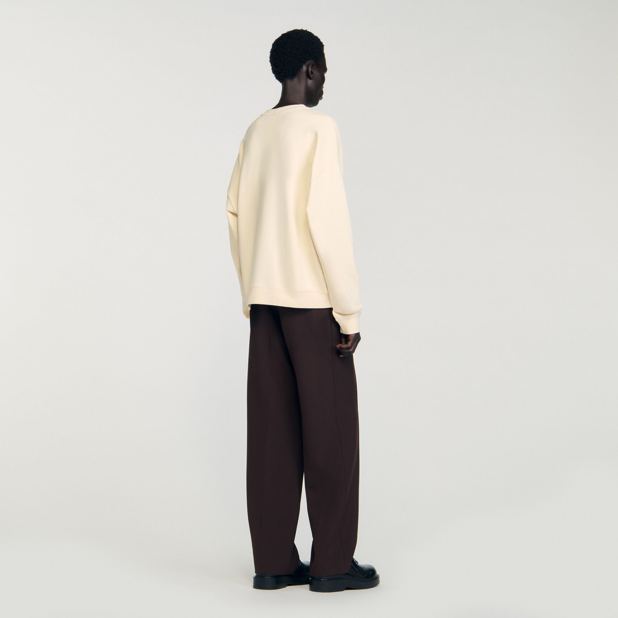 Sandro / Sweatshirt with flower patch Butter Cream