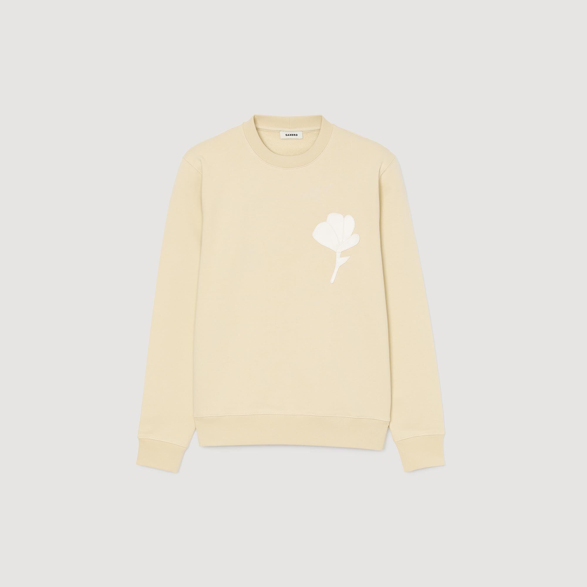 Sandro / Sweatshirt with flower patch Butter Cream