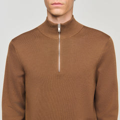 Sandro / Wool sweater with zip collar Beige