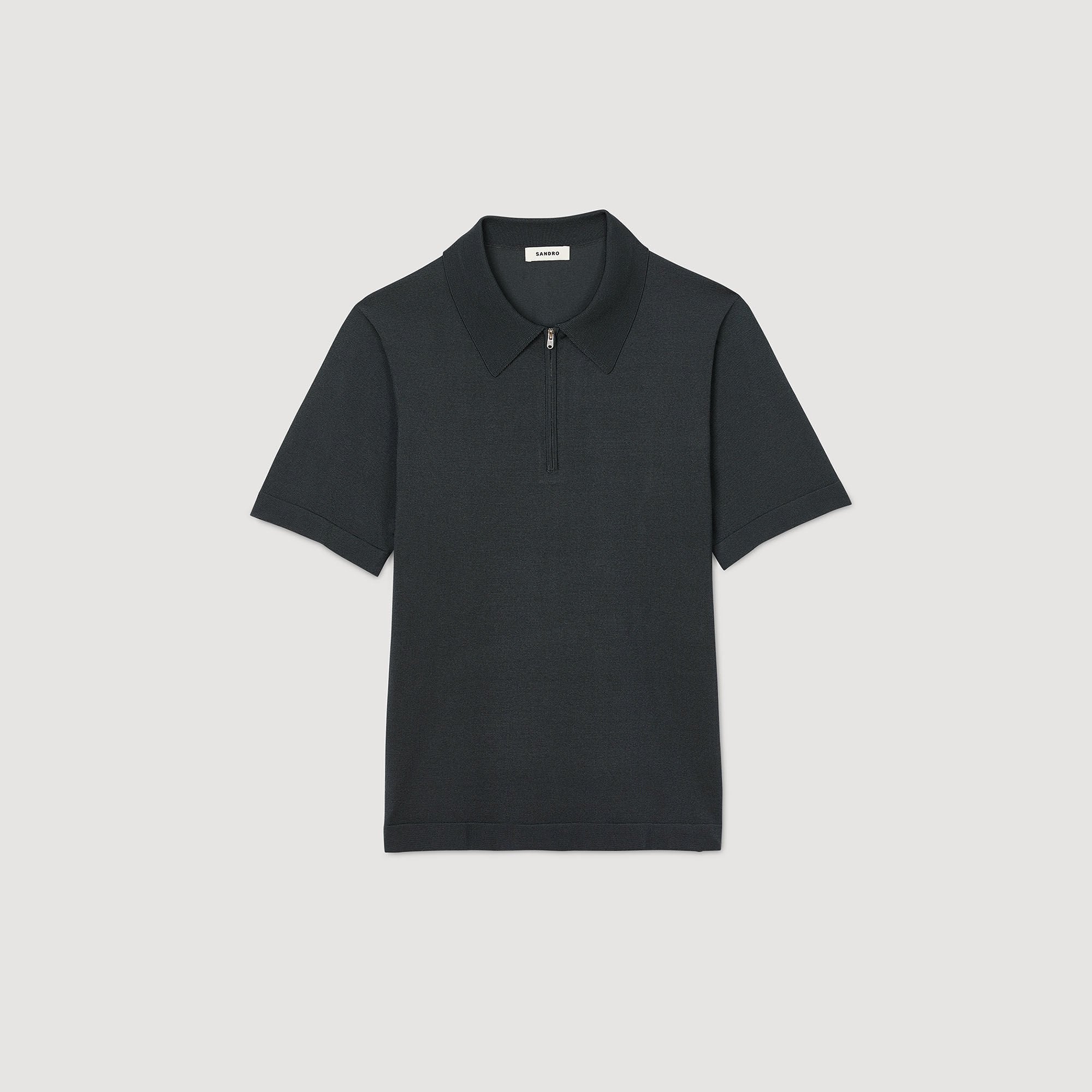 Sandro / Knitted polo shirt with zip collar Fonte