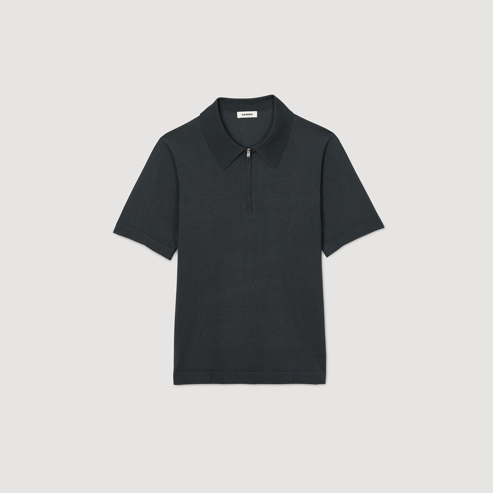 Sandro / Knitted polo shirt with zip collar Fonte