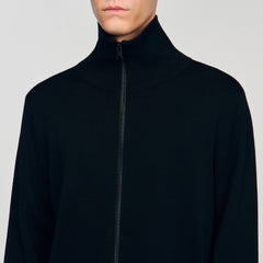 Sandro / Zip-up wool cardigan Black