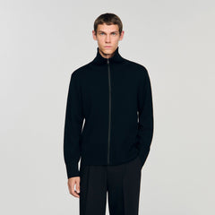 Sandro / Zip-up wool cardigan Black