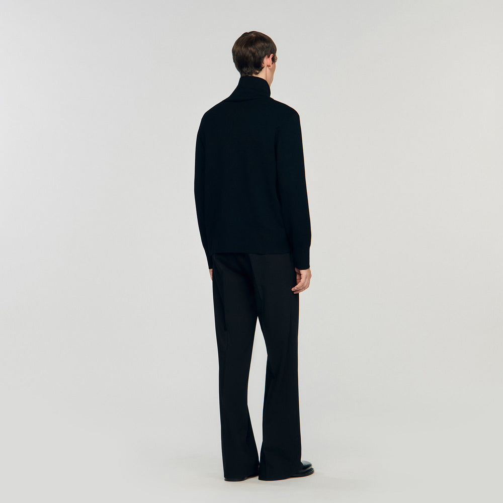 Sandro / Zip-up wool cardigan Black