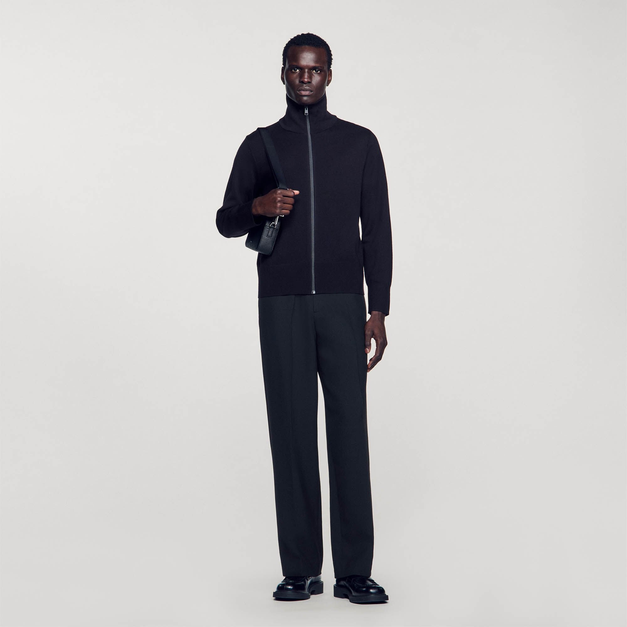 Sandro / Zip-up wool cardigan Navy Blue