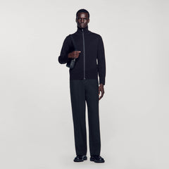 Sandro / Zip-up wool cardigan Navy Blue