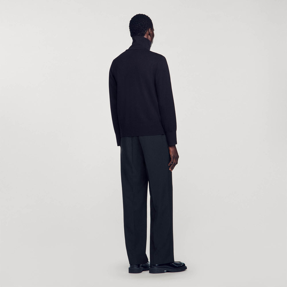 Sandro / Zip-up wool cardigan Navy Blue