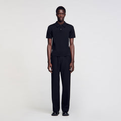 Sandro / Short-sleeve knitted polo shirt Black