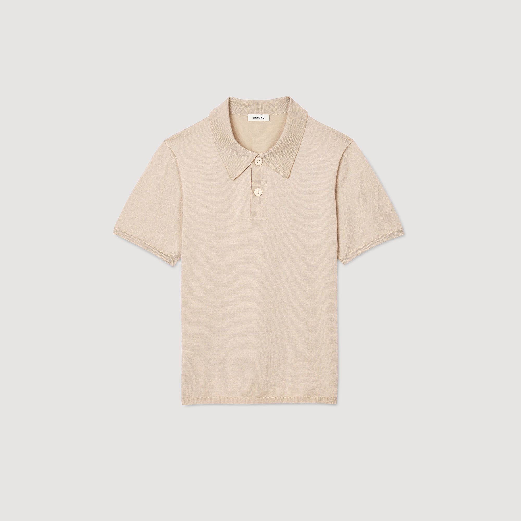 Sandro / Short-sleeve knitted polo shirt Oats