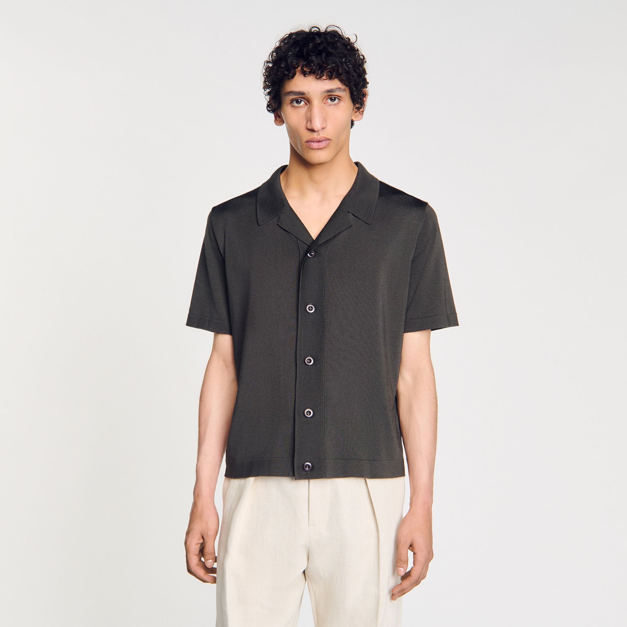 Sandro / Short-sleeved shirt Dark Kaki.