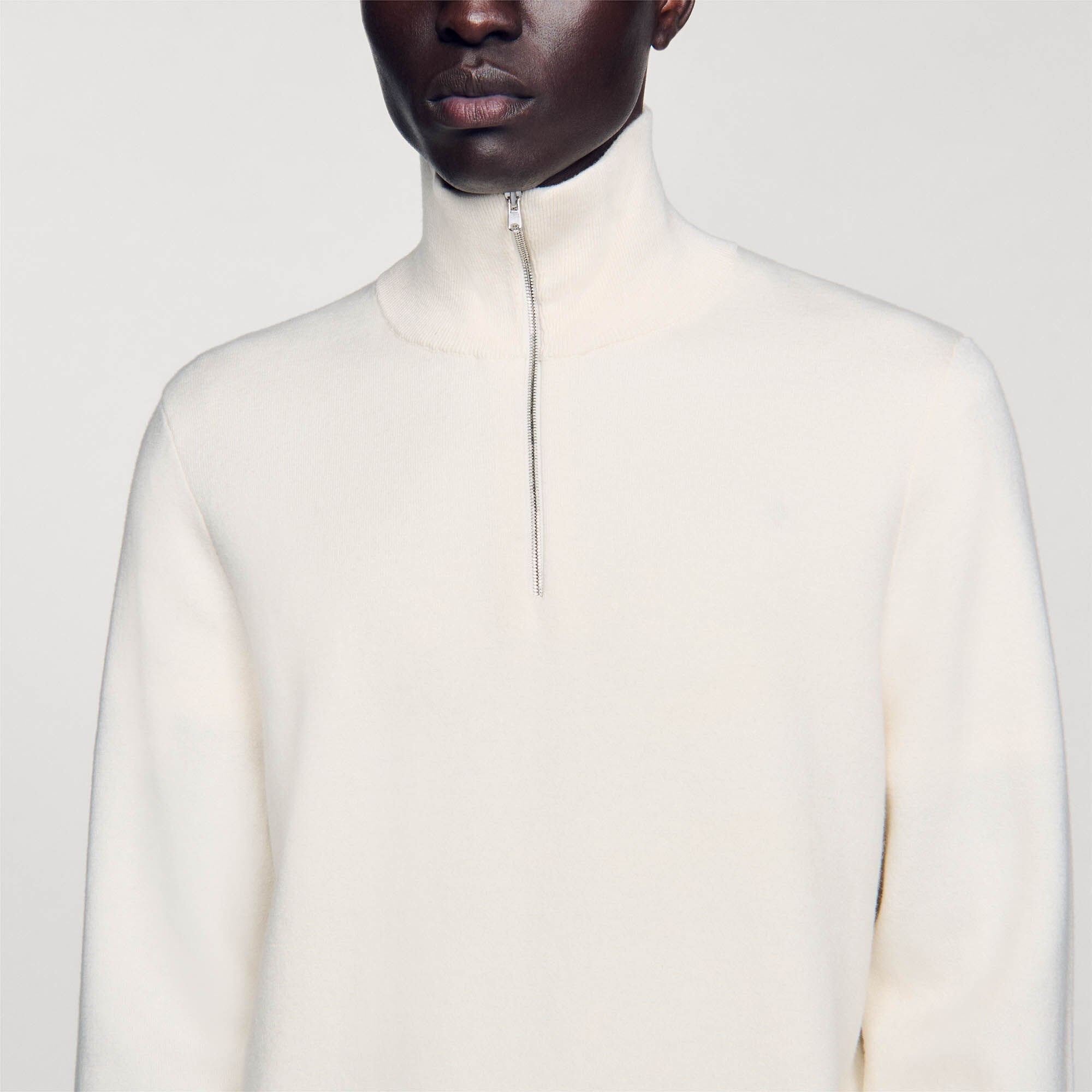 Sandro / Half-Zip sweater Ecru