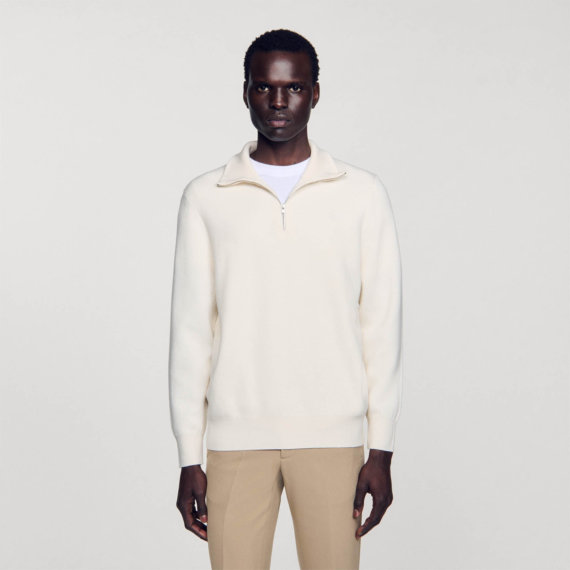Sandro / Half-Zip sweater Ecru