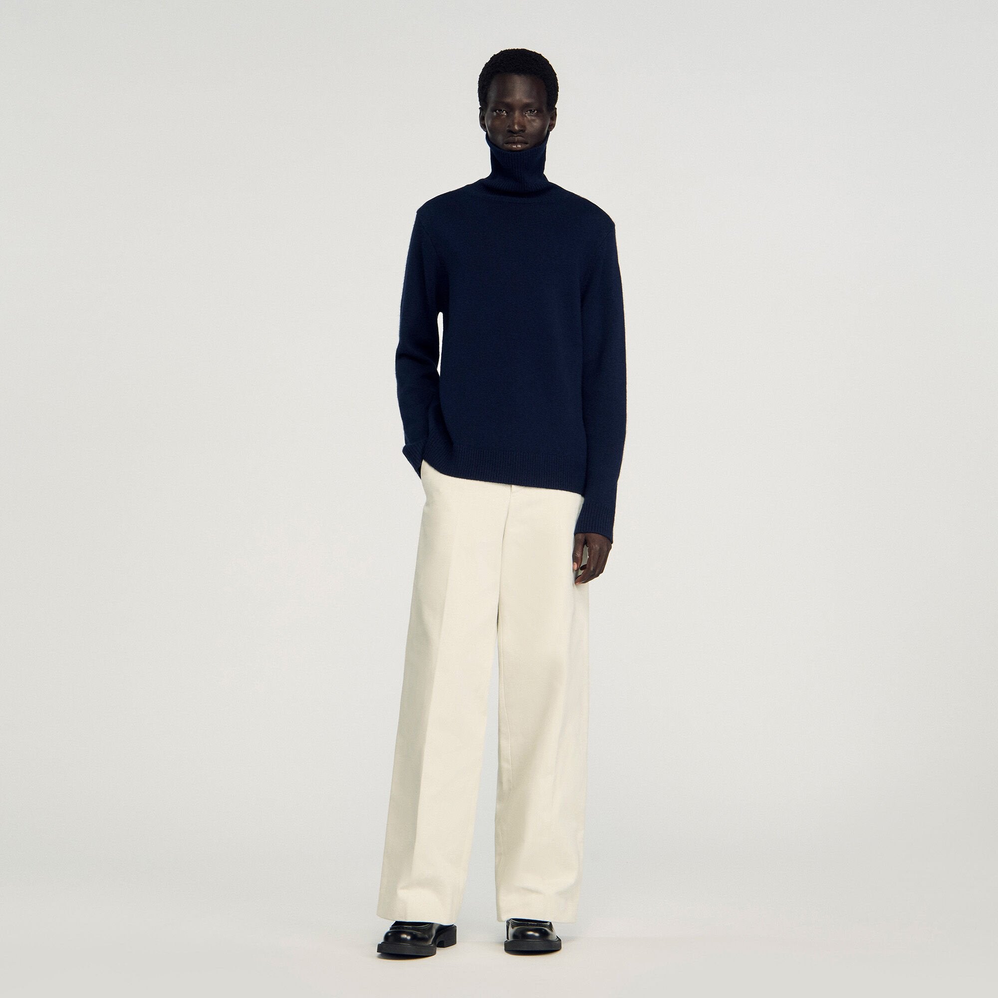 Sandro / Wool and cashmere turtleneck Midnight Blue