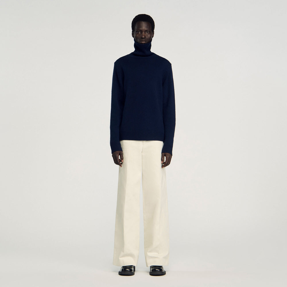 Sandro / Wool and cashmere turtleneck Midnight Blue