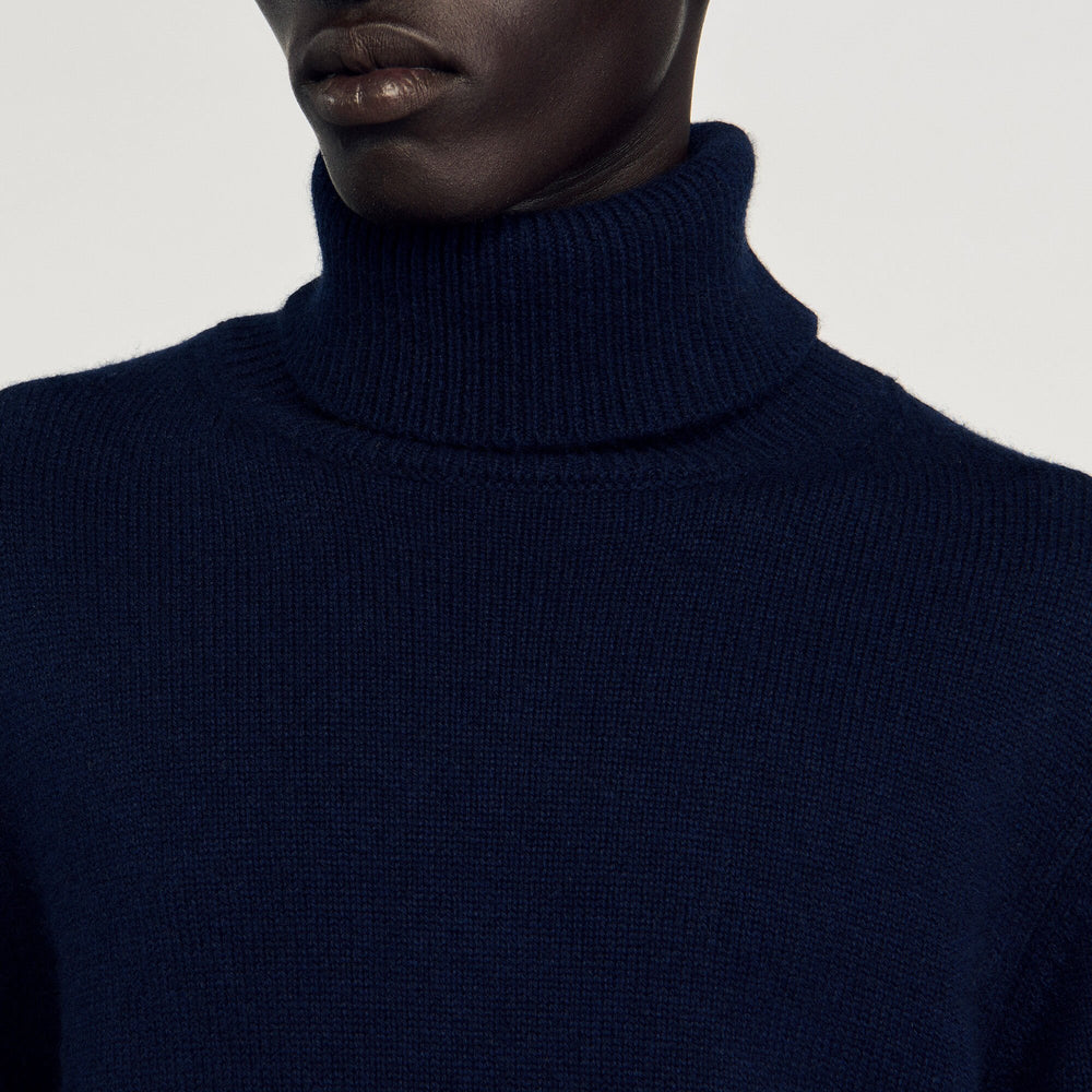 Sandro / Wool and cashmere turtleneck Midnight Blue
