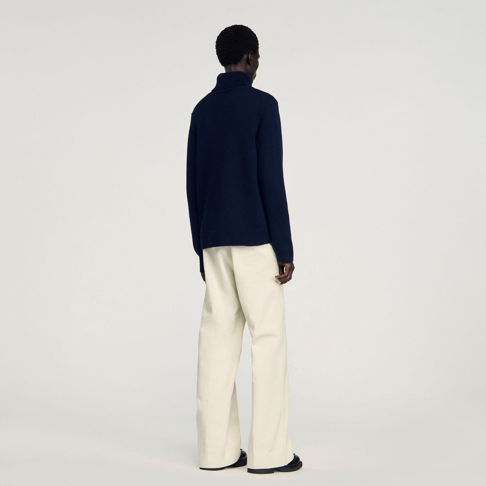 Sandro / Wool and cashmere turtleneck Midnight Blue