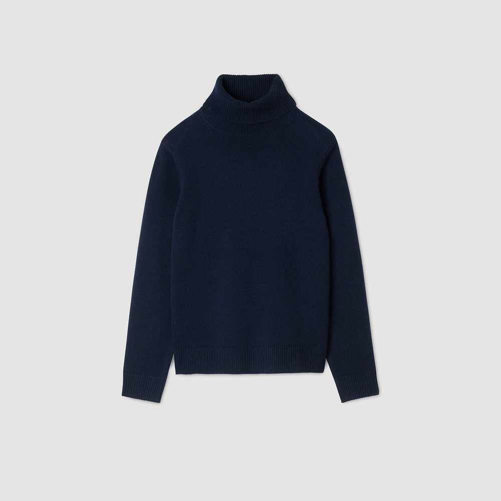 Sandro / Wool and cashmere turtleneck Midnight Blue