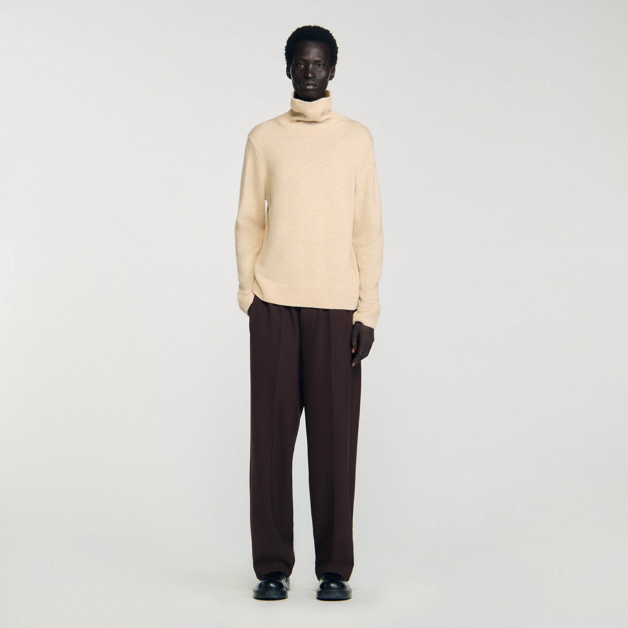 Sandro / Wool and cashmere turtleneck Beige