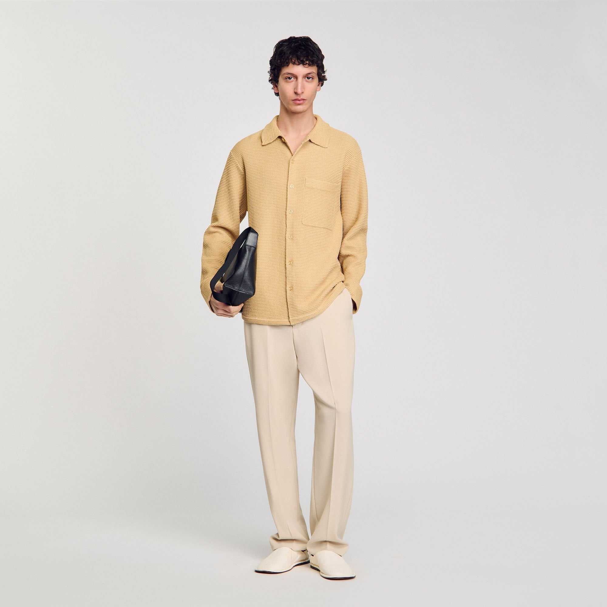 Sandro / Oversized knit shirt Nut